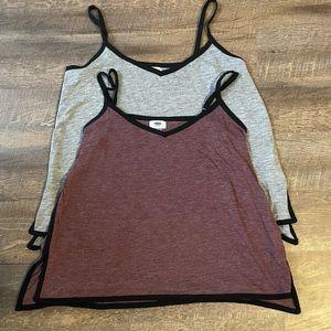 Old Navy Gray and Maroon Tank Top